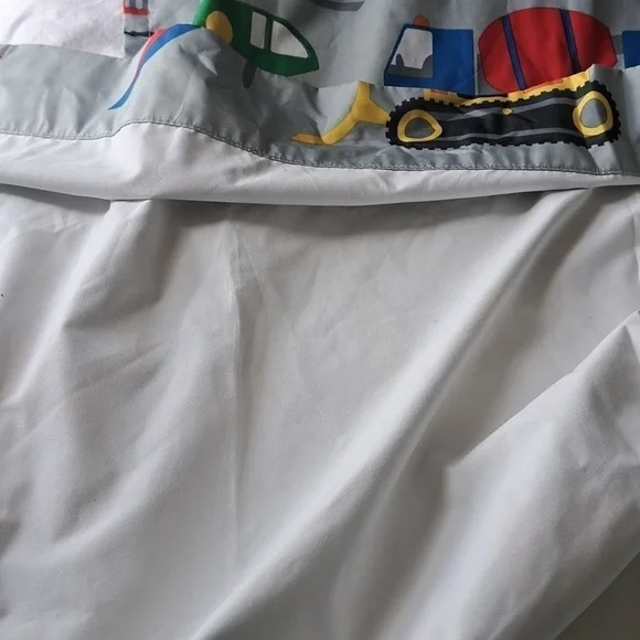 KIDS CONSTRUCTION VEHICLES lined SINGLE curtain panel 42X84 tonka toys digger - Picture 6 of 8